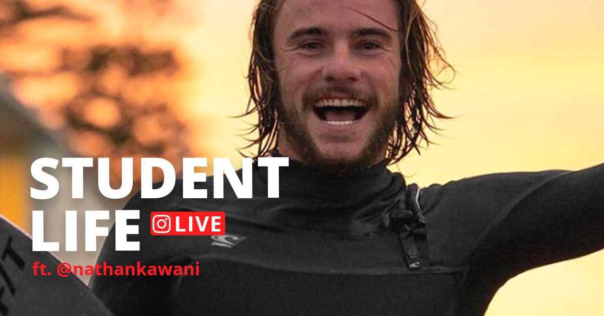 Pro Surfer Nathan Kawani Reveals what Student Life is Really Like in Queensland – recorded in Portuguese